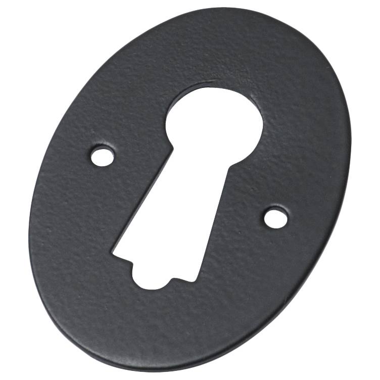 Pressed Oval Door Escutcheon, Matte Black