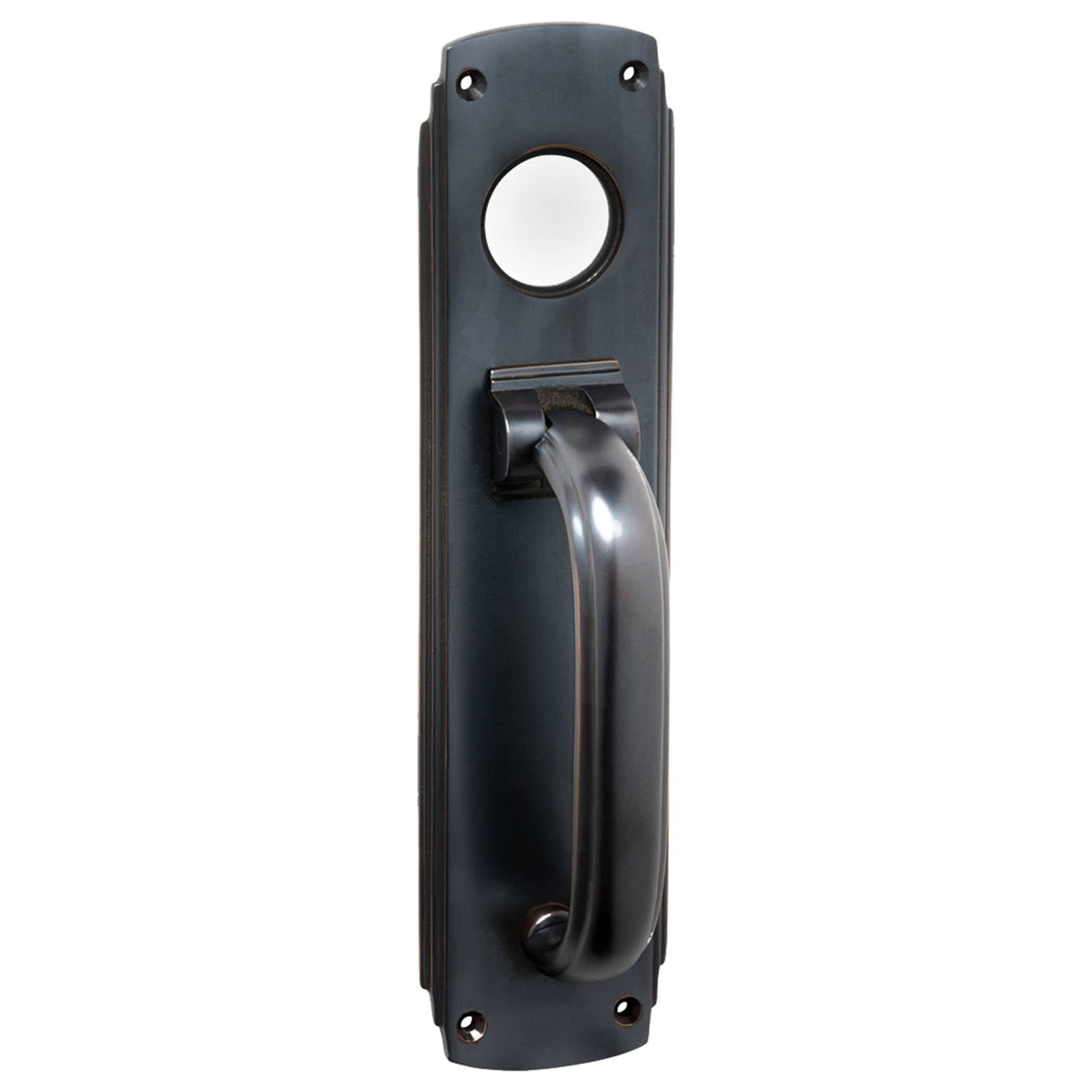 Deco Pull/Knocker with Cylinder Hole, Atq Copper