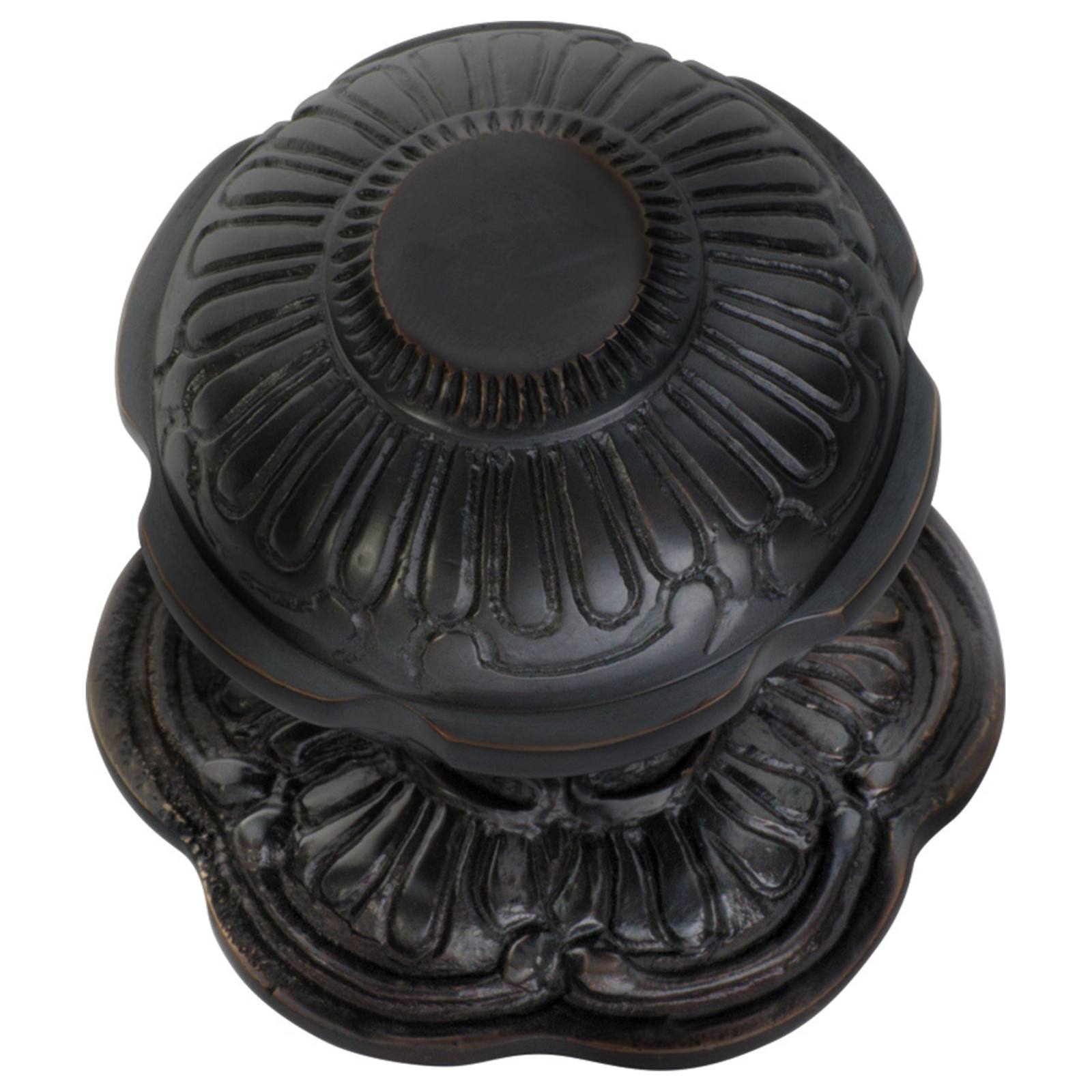 Nouveau Centre Door Knob, Antique Copper