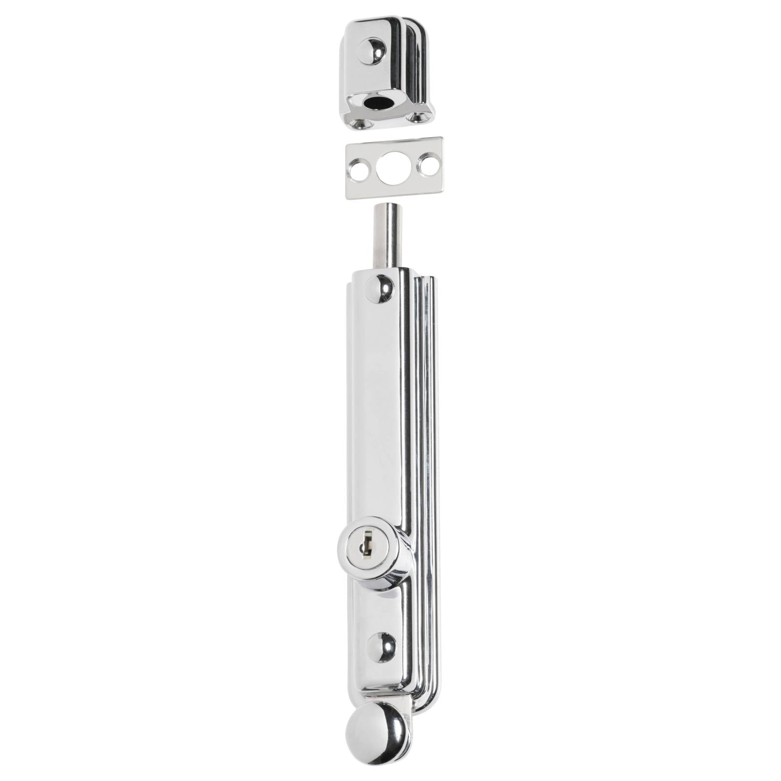Surface Mounted Locking Door Bolt, Chrome