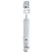 Surface Mounted Locking Door Bolt, Satin Chrome