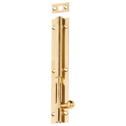 Plain Barrel Bolt with Long Throw, Polished Brass