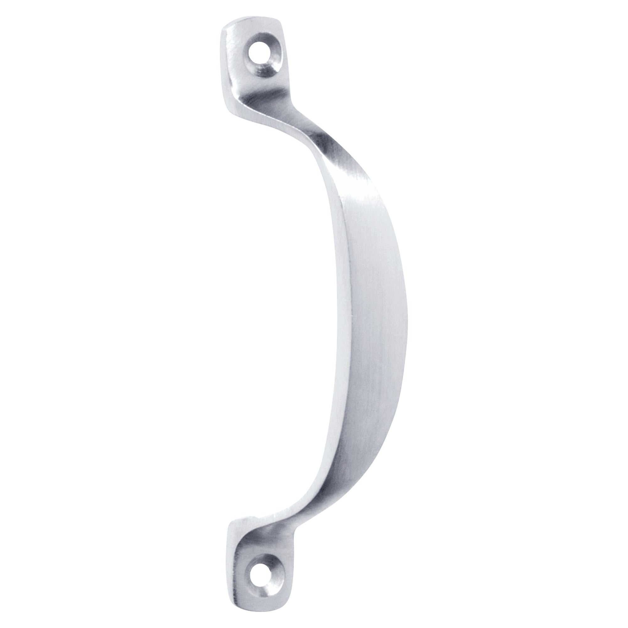 10cm Plain Offset Pull Handle, Satin Chrome