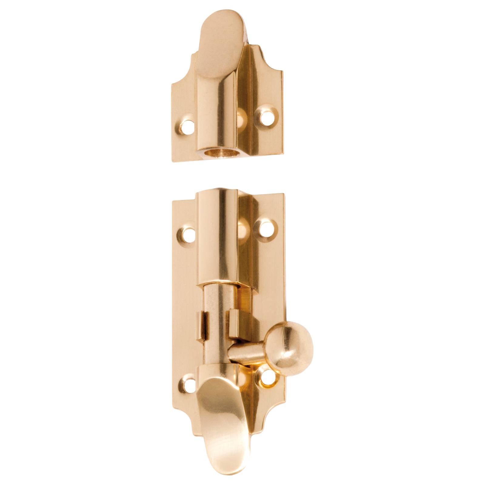 7.5cm Victorian Barrel Bolt, Polished Brass