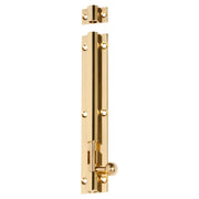15cm Plain Barrel Bolt, Polished Brass