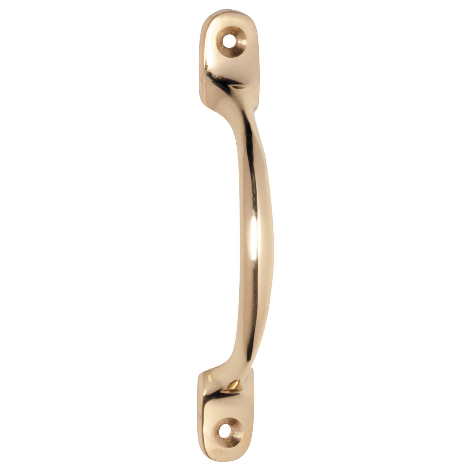 10cm Plain D-Pull Handle, Polished Brass