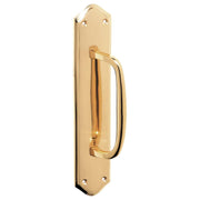 Offset Pull Handle w/Backplate, Polished Brass