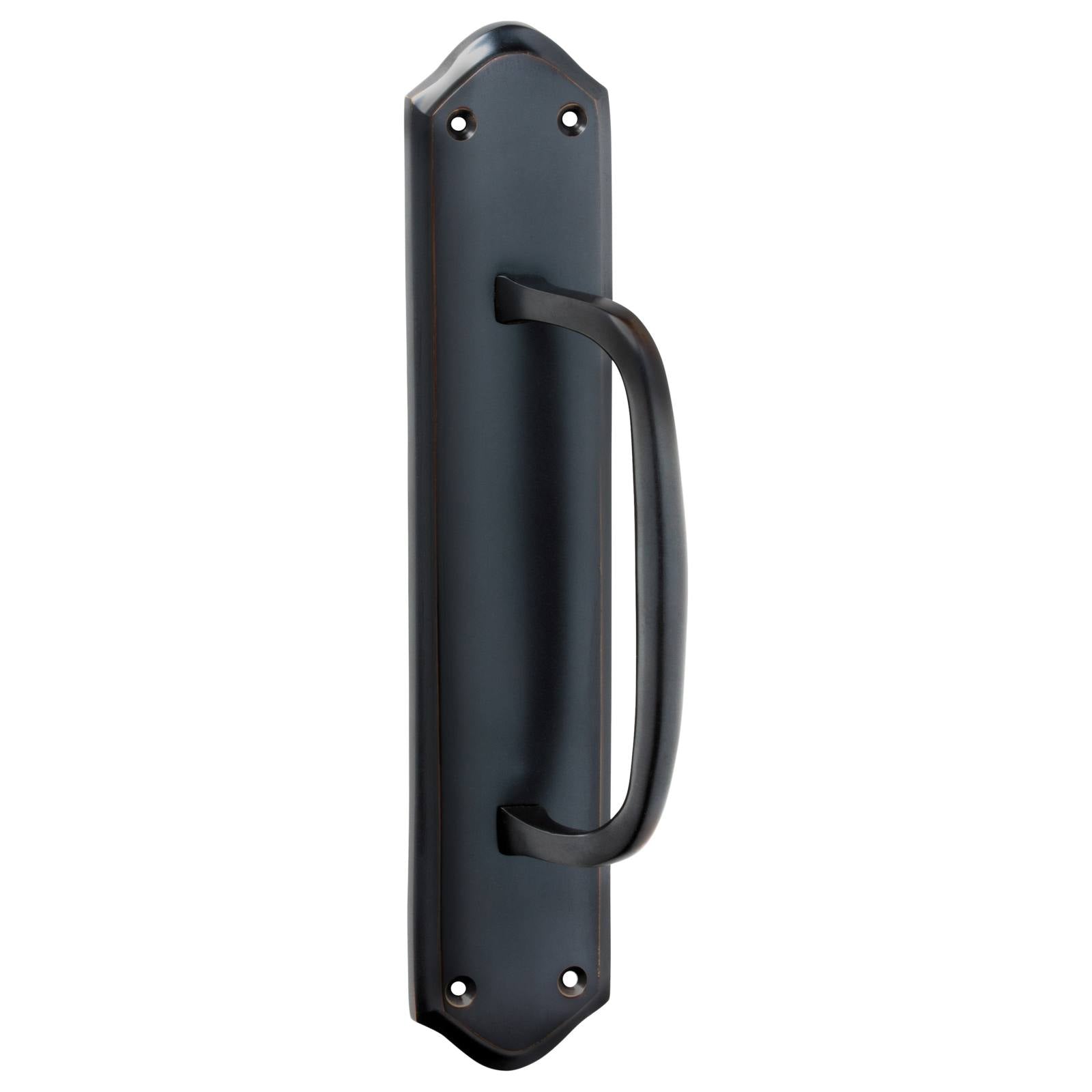 Offset Pull Handle w/Backplate, Antique Copper