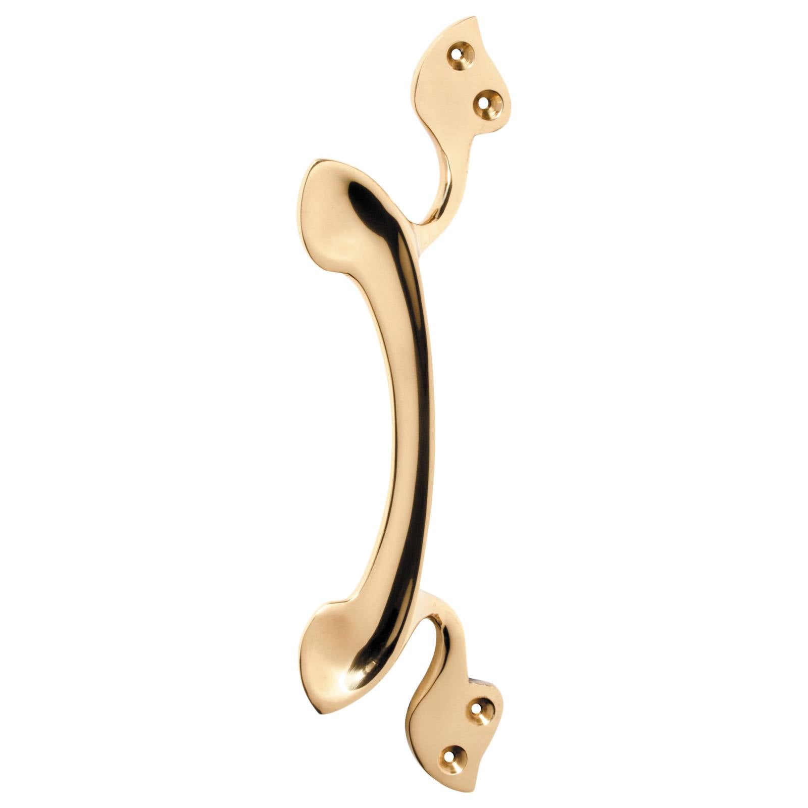 Nouveau Offset Pull Handle, Polished Brass