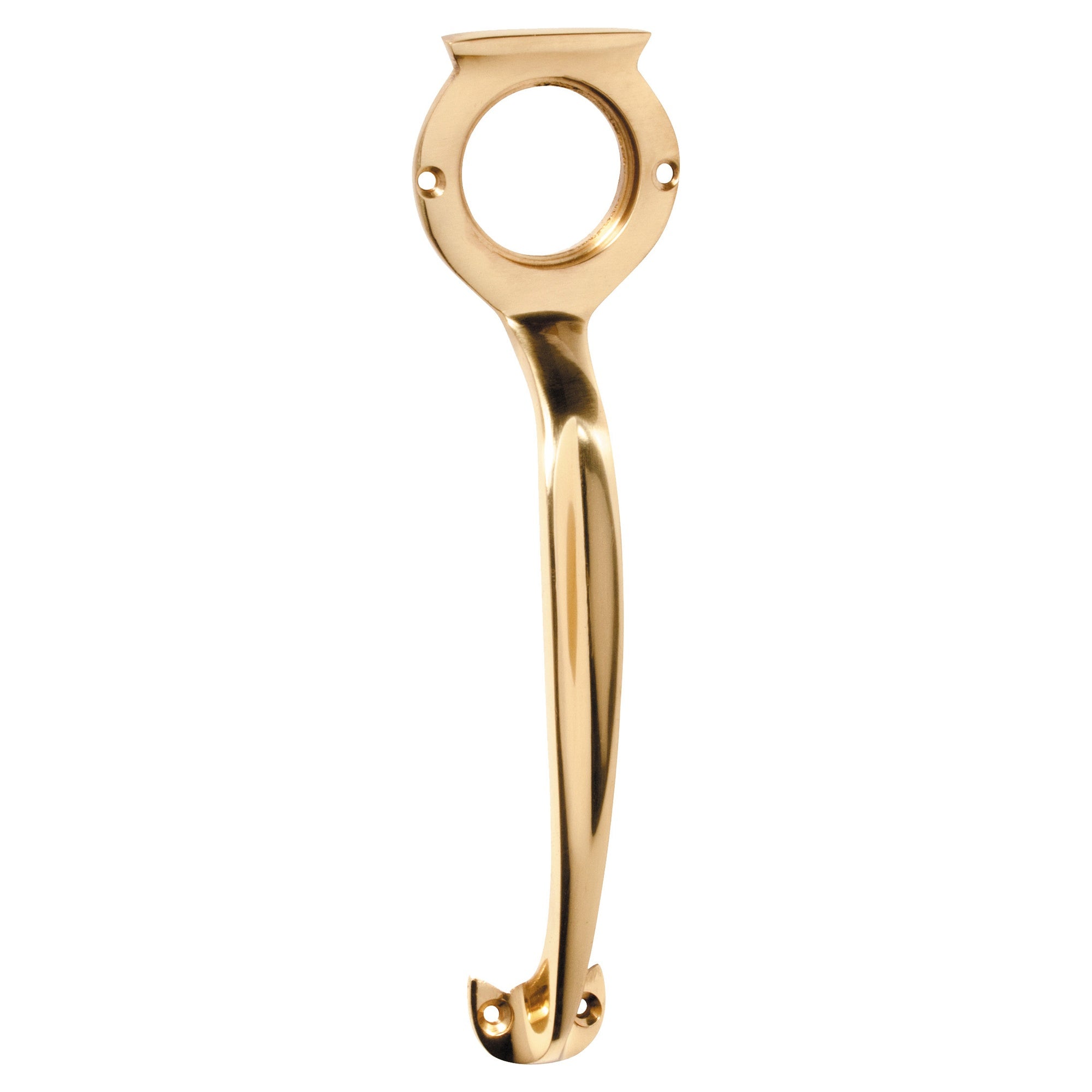Pull Handle with Cylinder Hole, Polished Brass