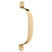 13cm Plain Offset Pull Handle, Polished Brass