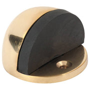 Oval Floor Mounted Door Stop, Polished Brass