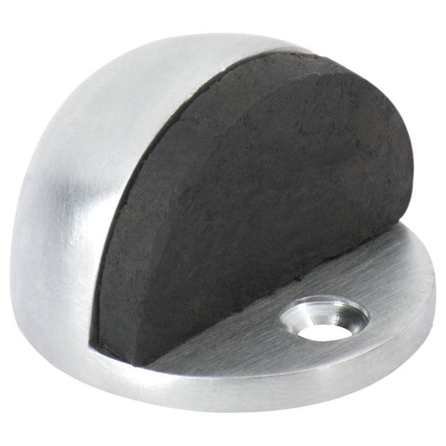 Oval Floor Mounted Door Stop, Satin Chrome