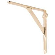 13x13cm Plain Shelf Bracket, Polished Brass