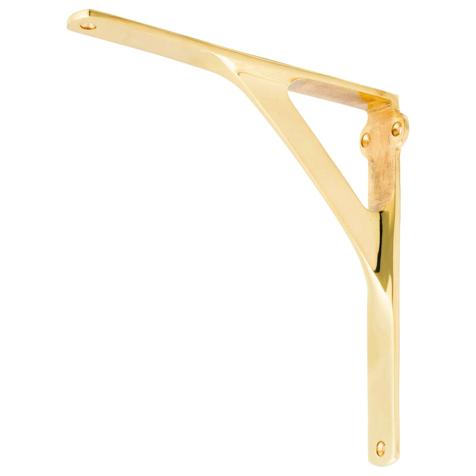 20x20cm Plain Shelf Bracket, Polished Brass