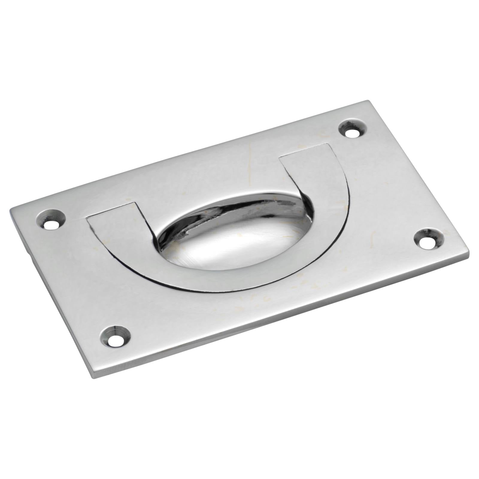 Large Flush Cabinet/Drawer Pull, Chrome