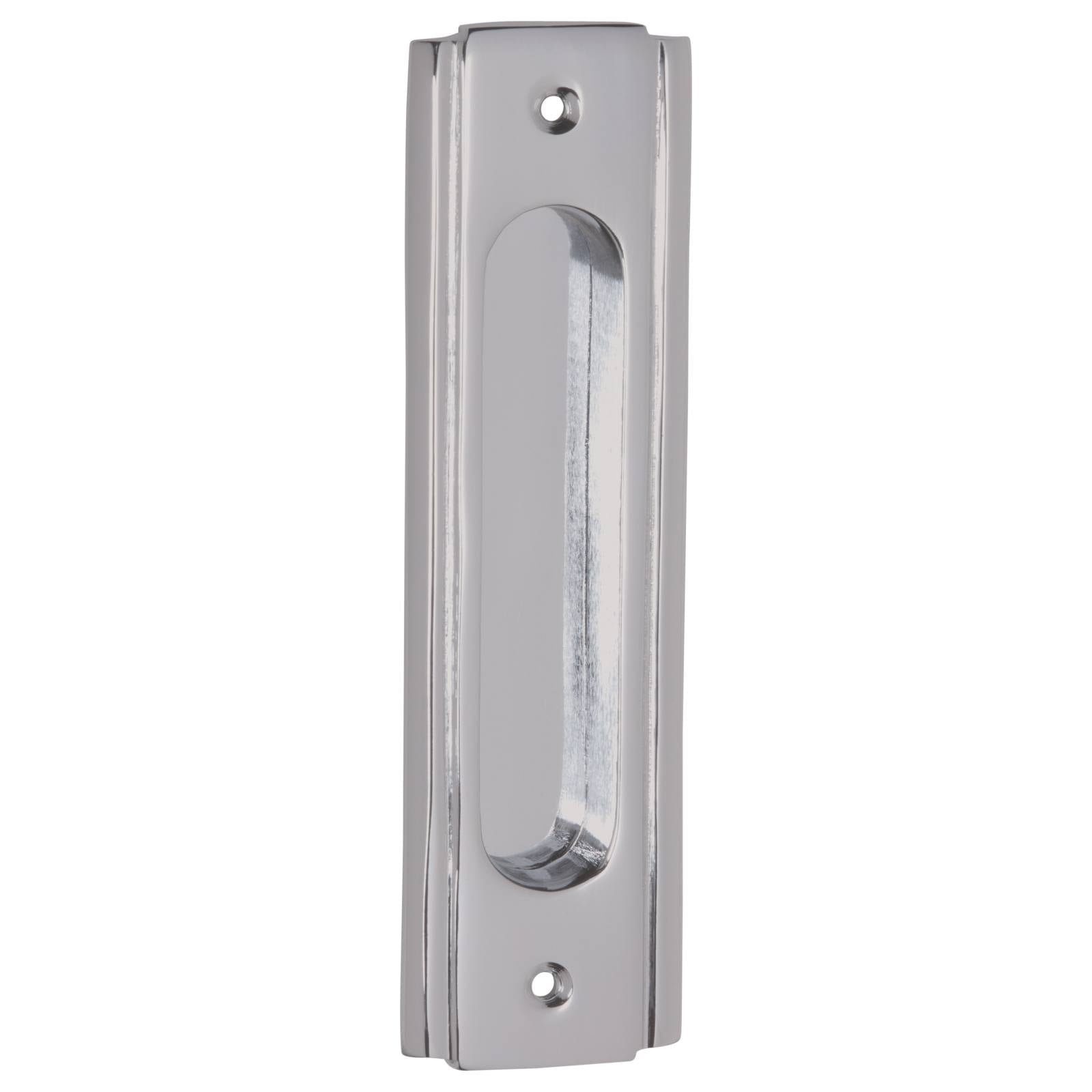 Deco Sliding Door Flush Pull, Satin Chrome