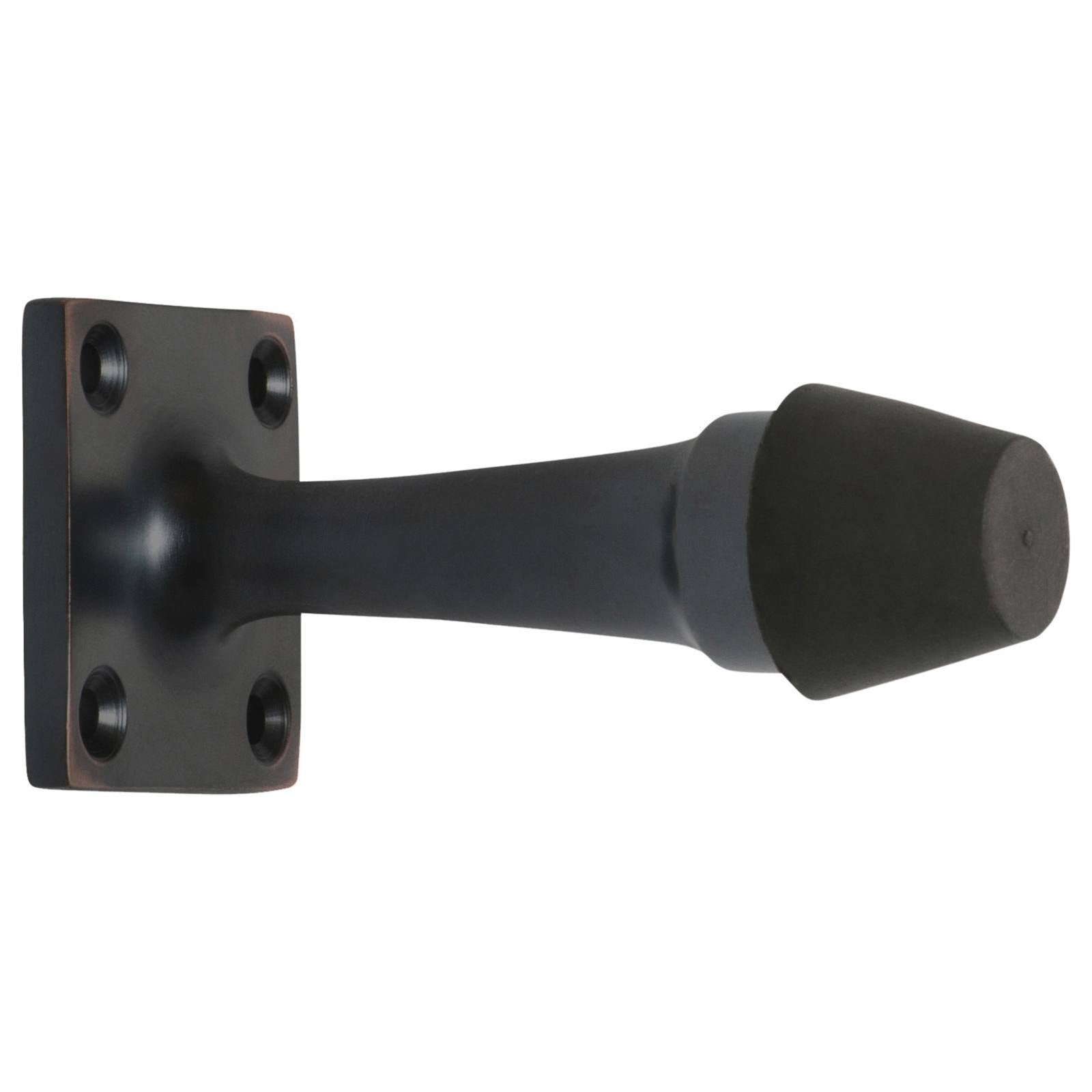 Wall Mount Door Stop w/Square Base, Antique Copper