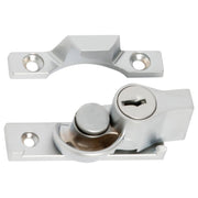 Squared Key Locking Sash Fastener, Satin Chrome