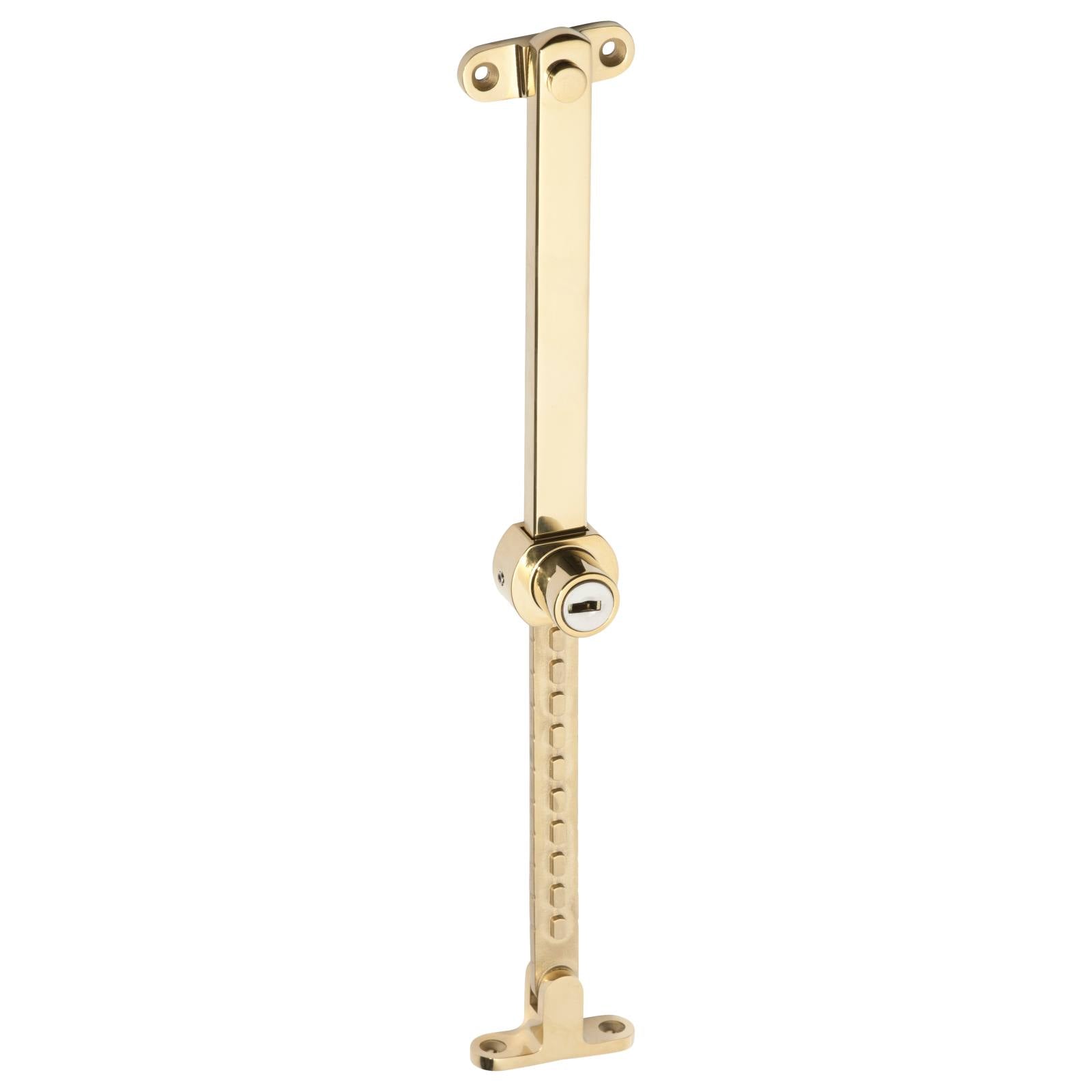 Key Locking Telescopic Window Stay, PVD