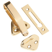 Hopper Window Catch, Polished Brass