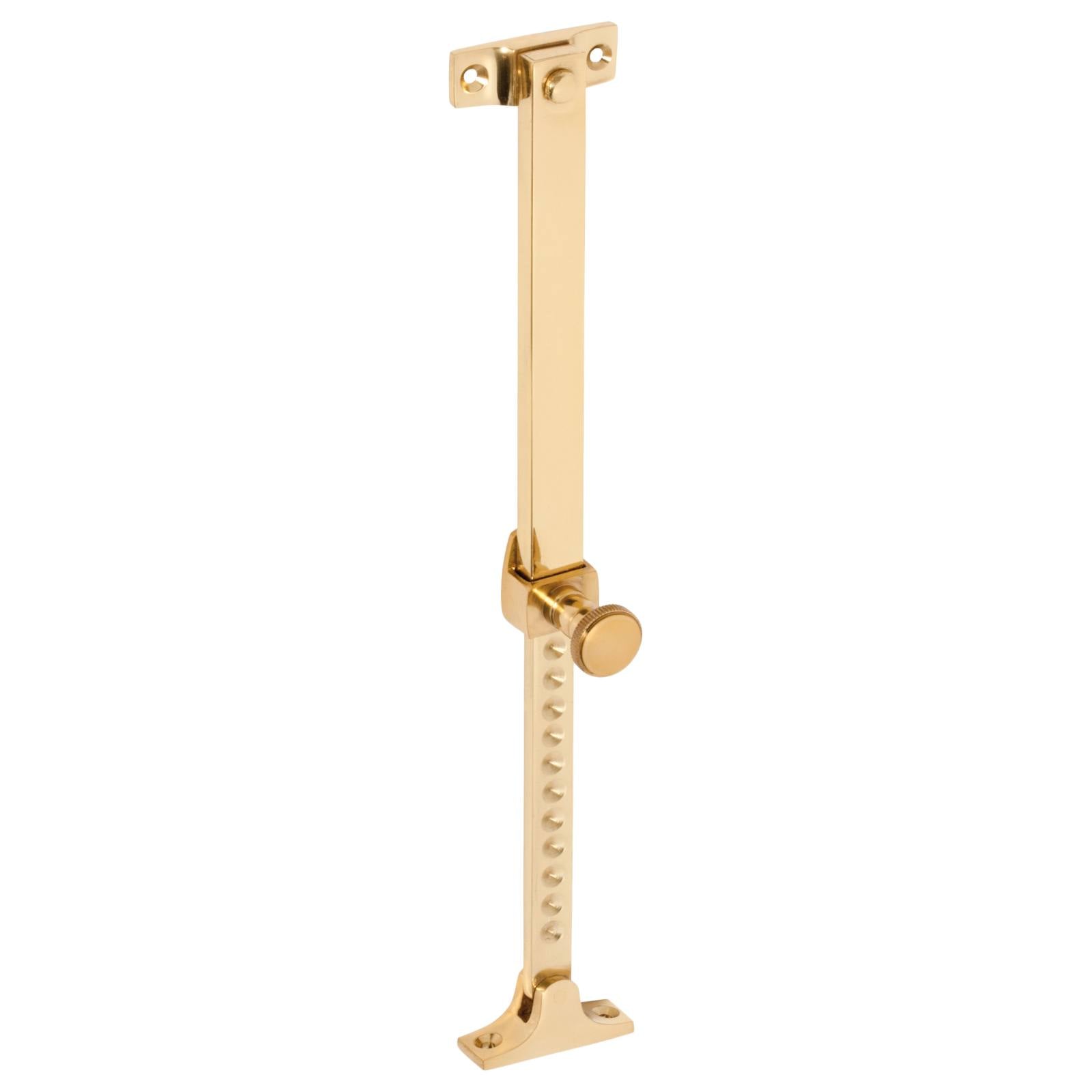Screw Down Telescopic Window Stay, Polished Brass