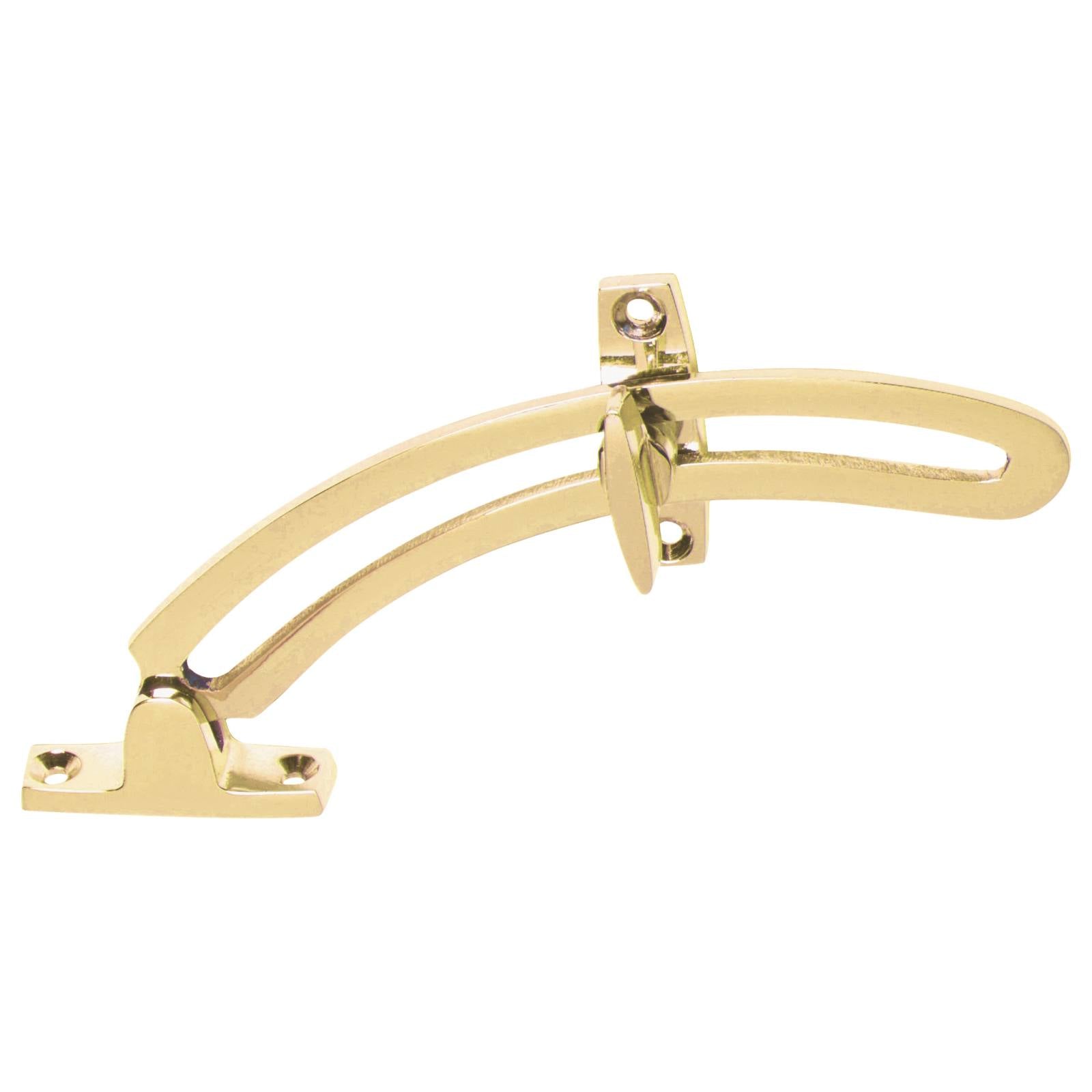 Quadrant Window Stay, Polished Brass