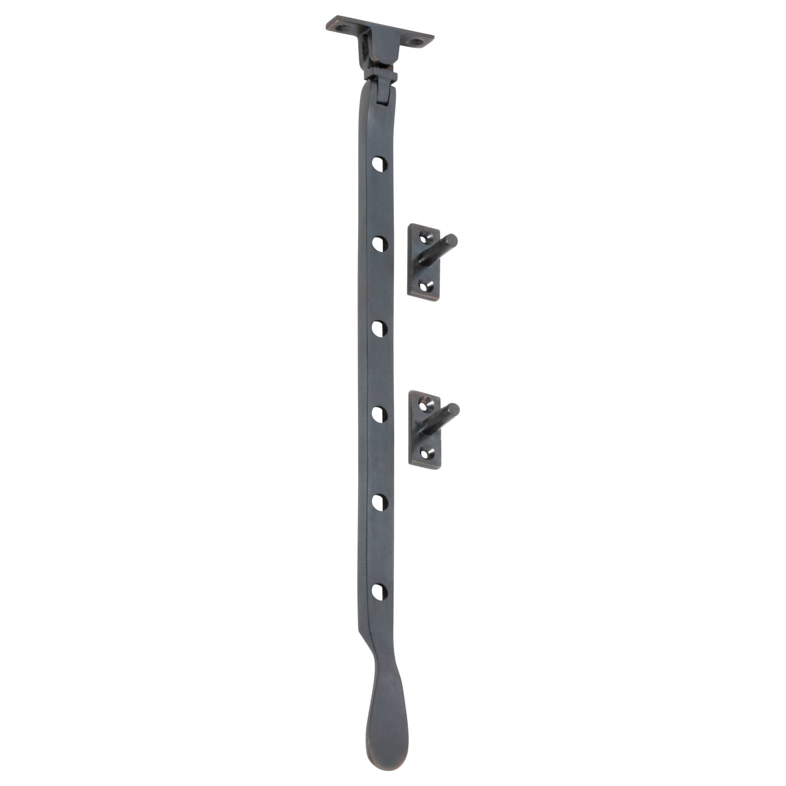 Squared Sill Mount Casement Stay, Antique Copper