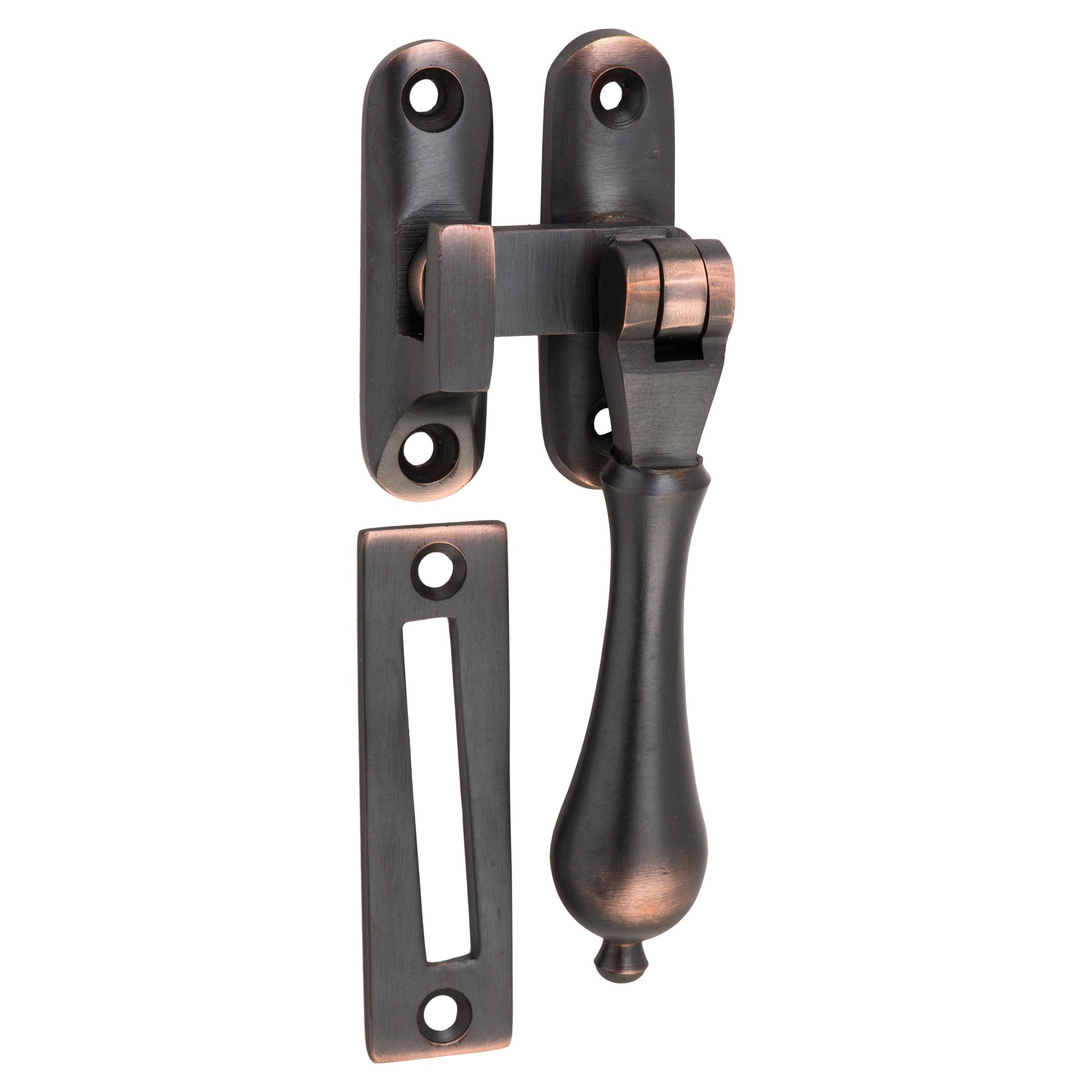 Teardrop Casement Fastener, Antique Copper