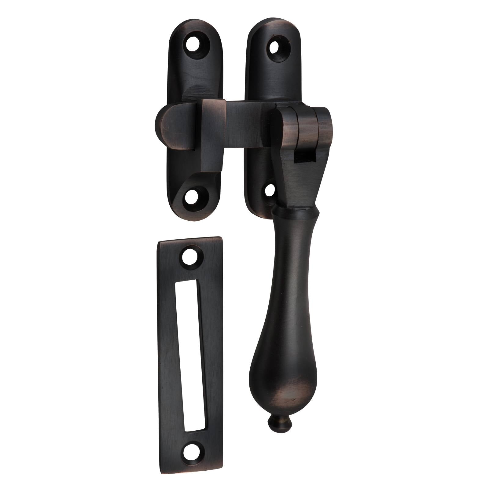 Teardrop Casement Fastener w/Long Throw, A. Copper