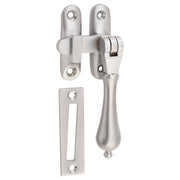 Teardrop Casement Fastener w/Long Throw, Satin CH