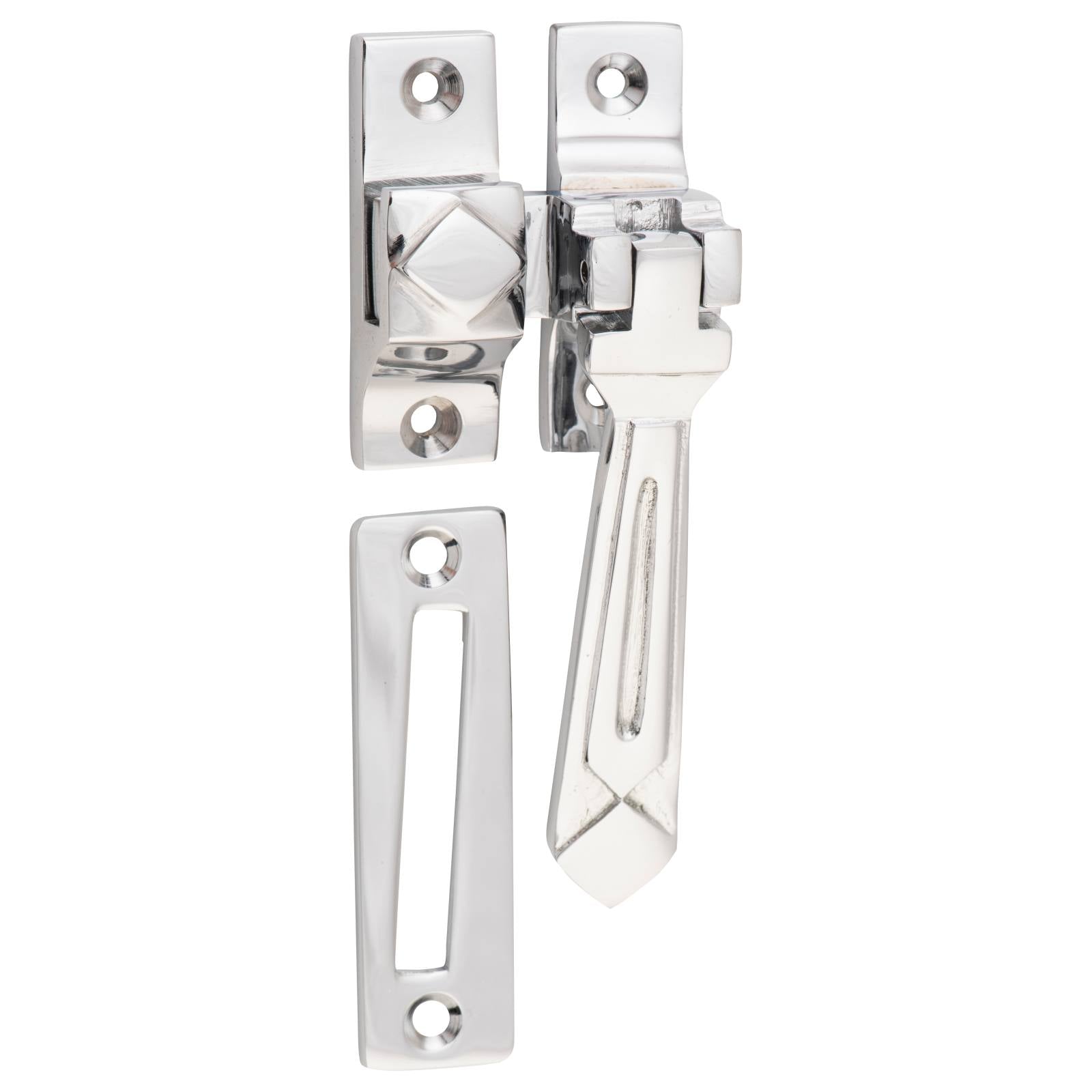 Art Deco Casement Fastener, Chrome