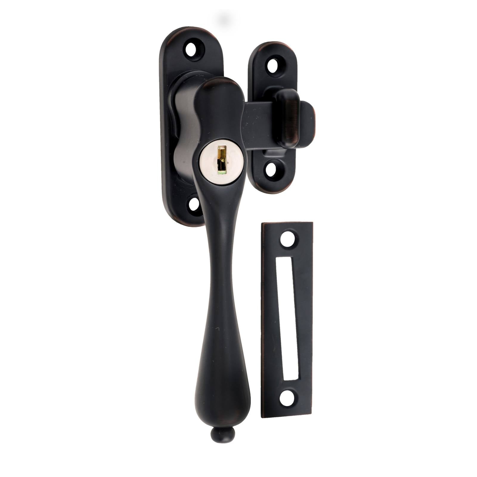 Locking Teardrop Casement Fastener (LH), A. Copper