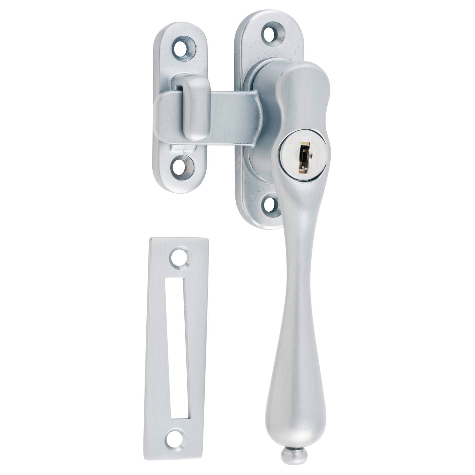Locking Teardrop Casement Fastener (RH), Satin CH