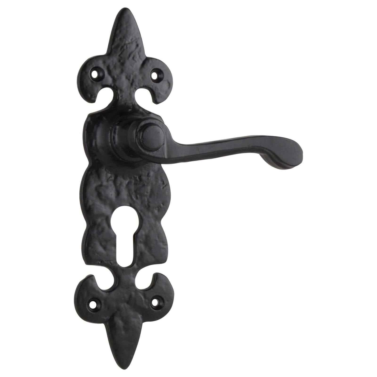 Stratford Euro Lever Set, Matte Blk