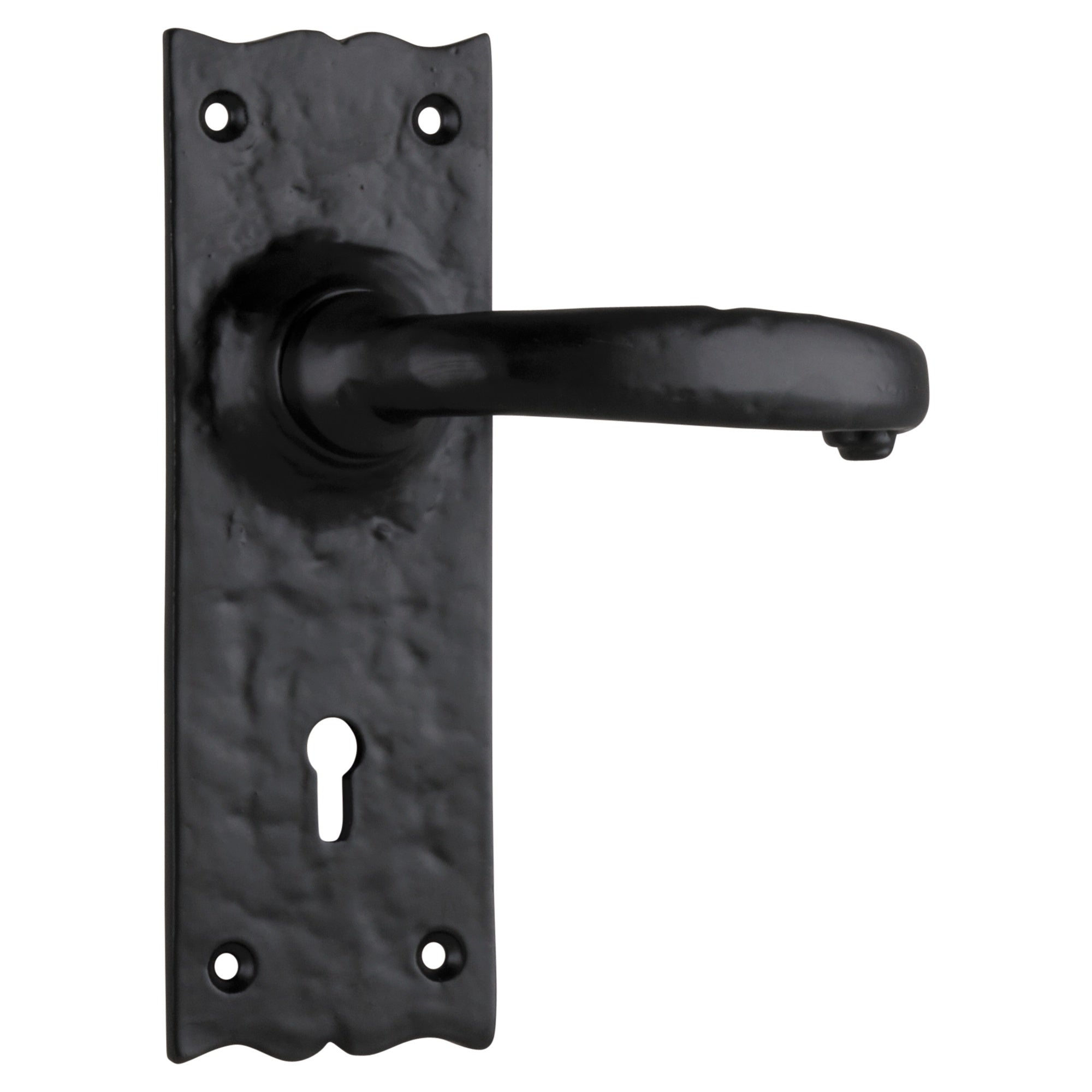 Gloucester Iron Lock Pair Matt Black, Matte Black