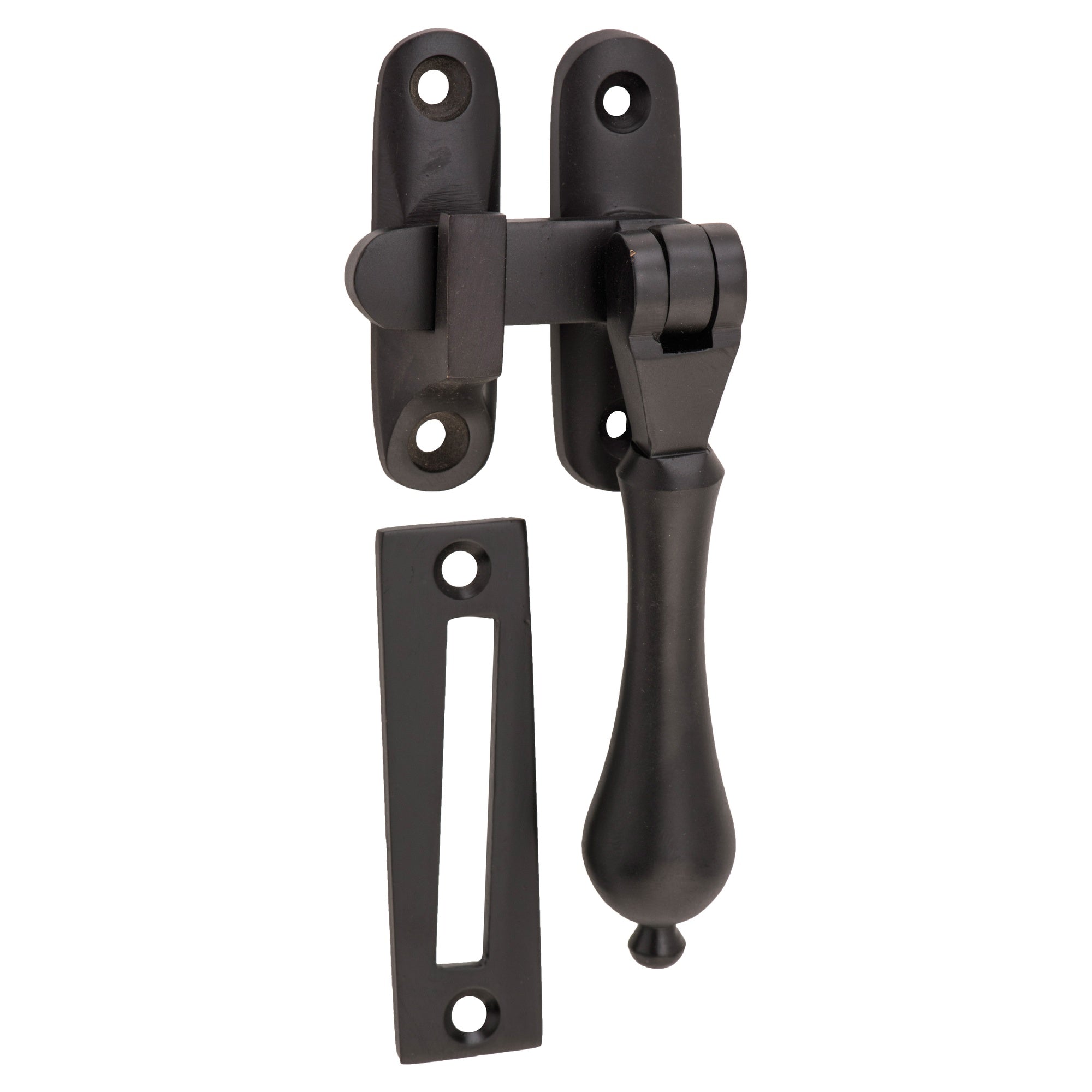 Teardrop Casement Fastener w/Long Throw, Matte Blk, Matte Black