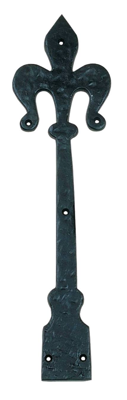 Fleur De Lys Decorative Hinge, Matte Blk