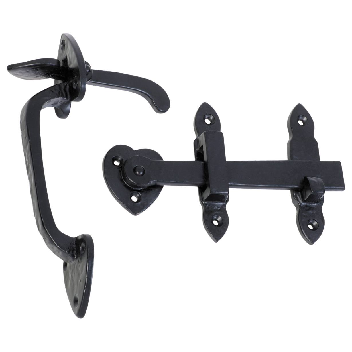 Gothic Suffolk Gate Latch, Matte Blk
