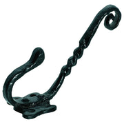 Curly Double Hat & Coat Hook, Matte Blk