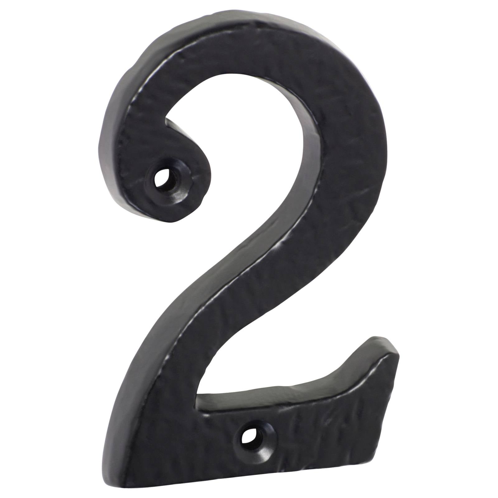 7.5cm Traditional Numeral 2, Matte Blk