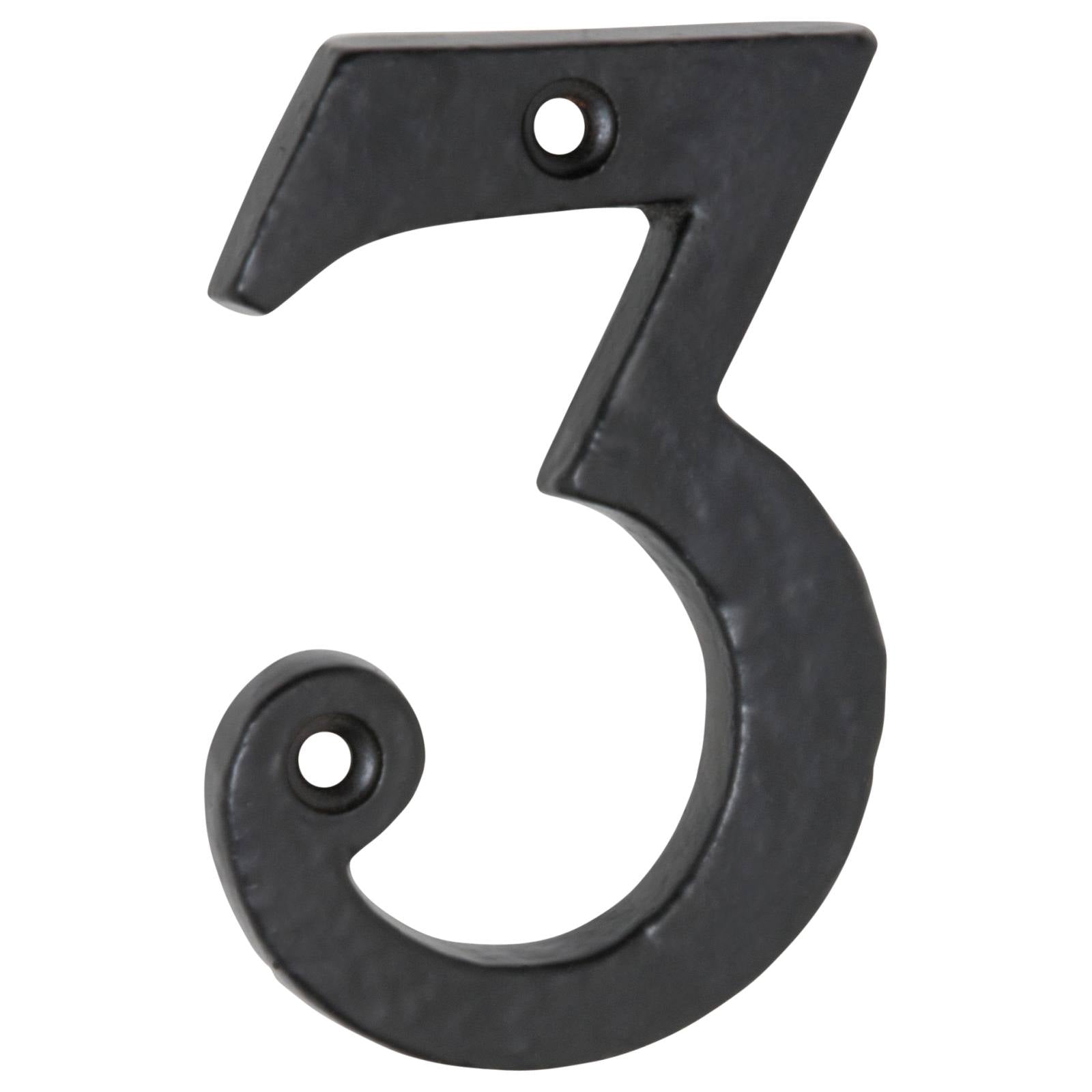 7.5cm Traditional Numeral 3, Matte Blk