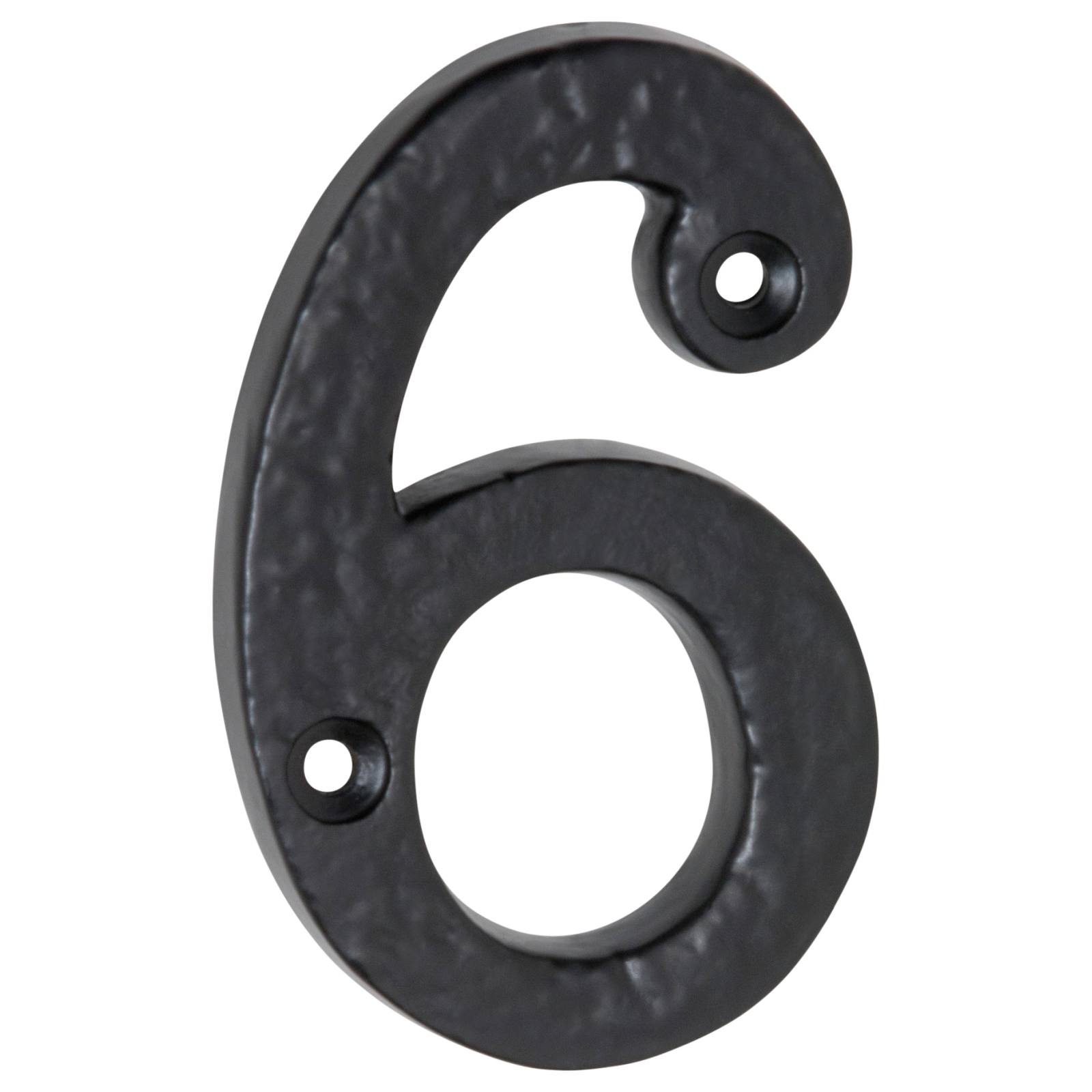 7.5cm Traditional Numeral 6, Matte Blk