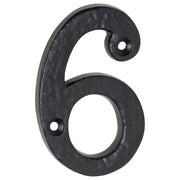 7.5cm Traditional Numeral 6, Matte Blk
