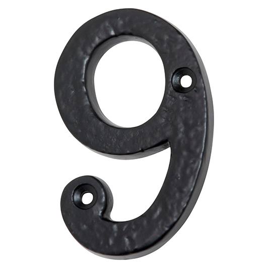 7.5cm Traditional Numeral 9, Matte Blk