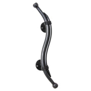 Pull Hle Iron Curved LH MB, Matte Black Powder Coated