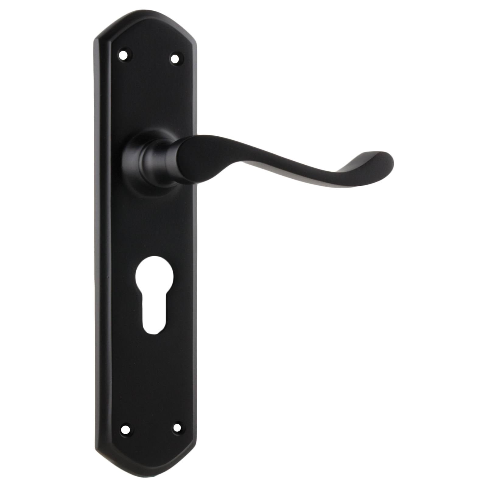 Windsor Euro Lever Set, Matte Black