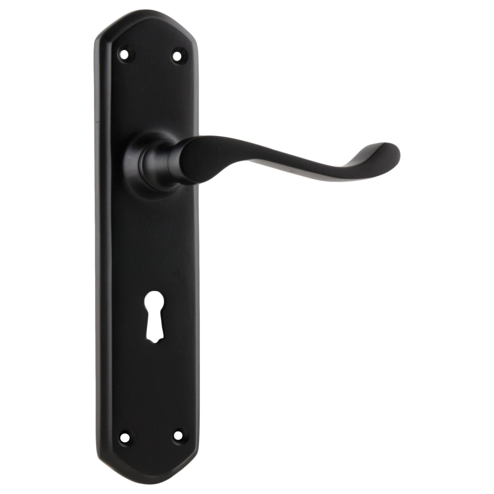 Windsor Lever Lock Set, Matte Blk