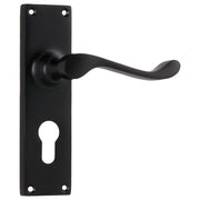 Victorian Euro Lever Set, Matte Black