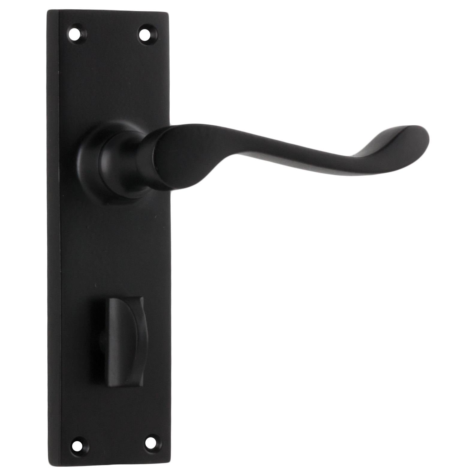 Victorian Privacy Lever Set, Matte Blk
